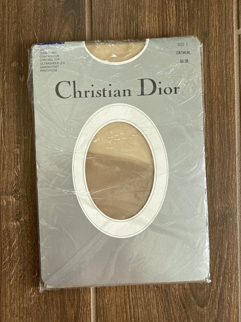 Vintage Christian Dior size 1 Oatmeal #4533 Control Top Pantyhose